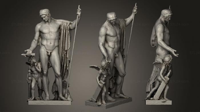 Statues antique and historical (Mars and Cupid, STKA_0915) 3D models for cnc